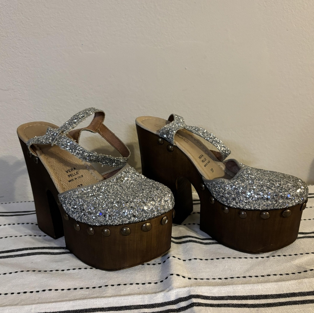 Vera Pelle Silver Glitter size 37